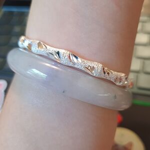 Solid 999 Sterling Silver Bamboo Bangle Bracelet